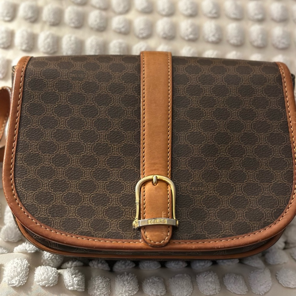 Authentic Celine Macadam crossbody bag.